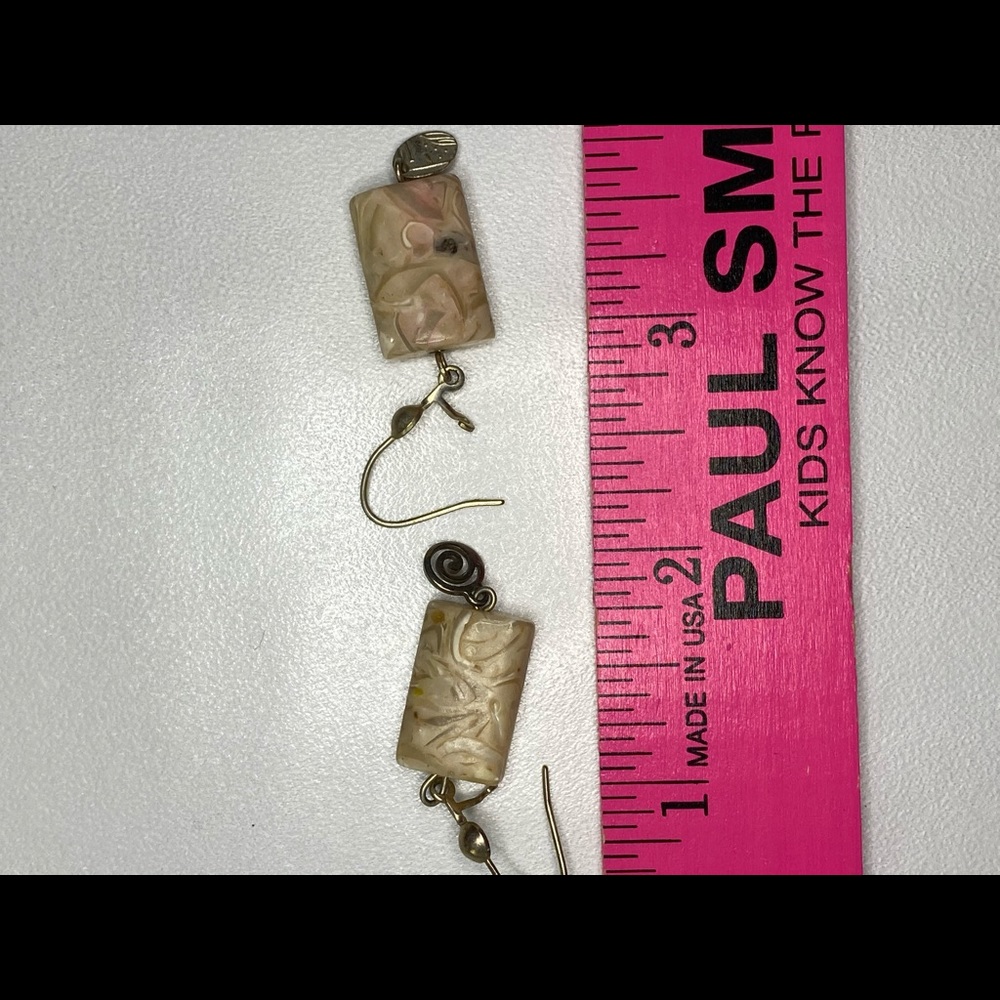 Handmade Cream & Silver Earrings